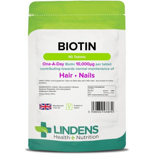 Lindens Biotin 5.0mg Tablets (90 pack)